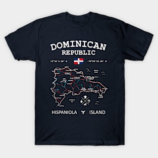 Dominican Republic Map Flag Santo Domingo Capital T-Shirt
